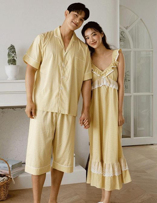 포모나 민소매 원피스 신혼부부 커플잠옷 2colors